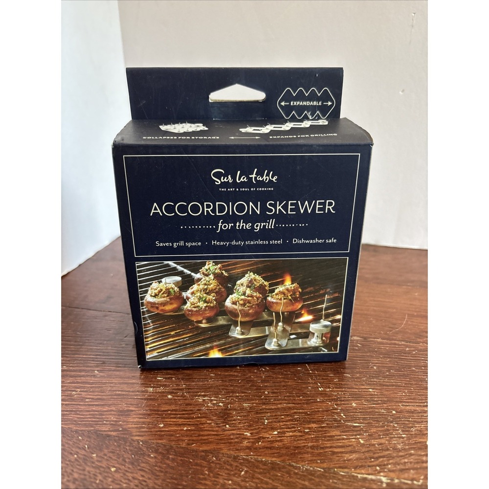 Accordion Skewer Sur La Table For BBQ / Grill Heavy Duty Stainless Steel New